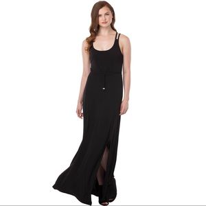 MICHAEL KORS TIE WAIST MAXI DRESS WITH STRAPPY BACK DETAIL